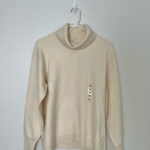 Cream Knit Cowl Neck Sweater